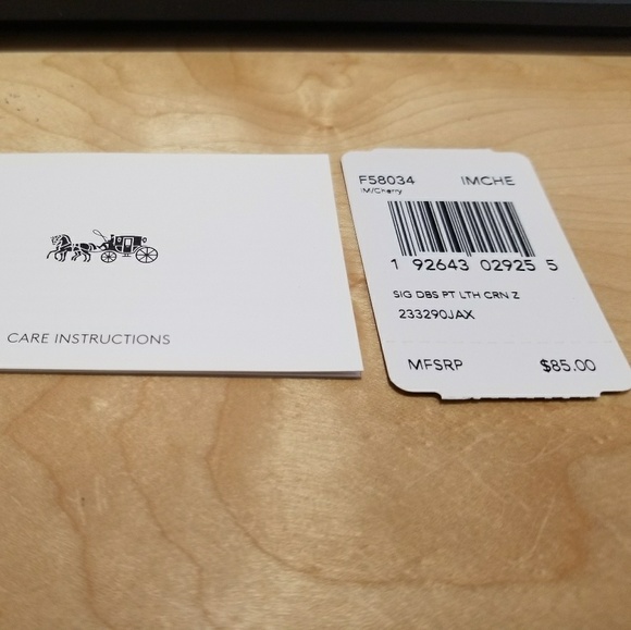 Coach Cherry Signature Leather Wristlet - Picture 4 of 4